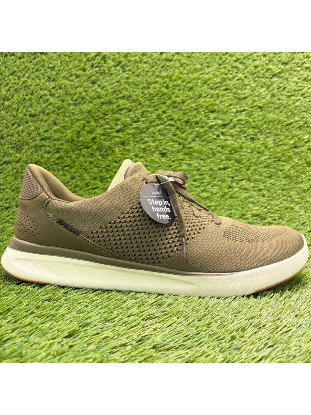 Kizik Lima Mens Size 15EE Olive Green Athletic Running Hands Free Shoes Sneakers